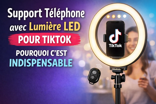 Support téléphone avec lumière LED pour TikTok : l’équipement indispensable pour filmer seul